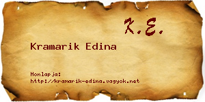 Kramarik Edina névjegykártya